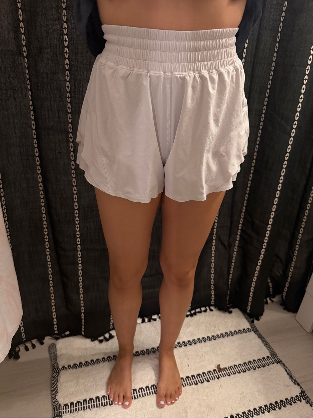 lululemon athletica white Athletic Ruffle Hem Shorts